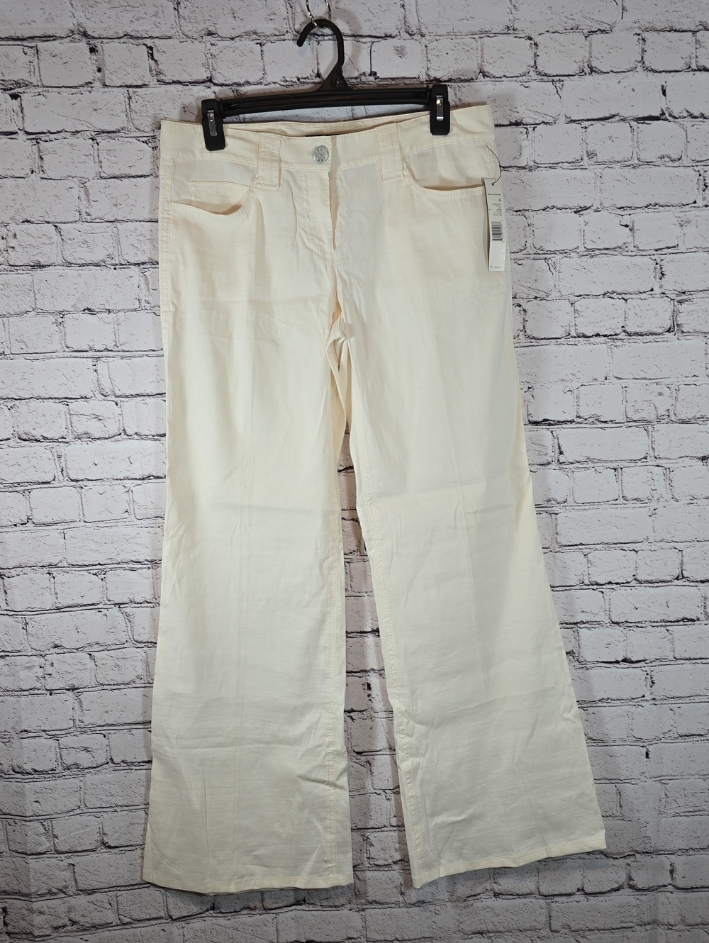 Elie Tahari Cream Wide-Leg 'Madison' Pants Size 6 NWT